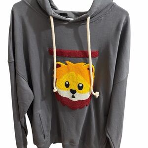 RAWGEAR Embroidered Lion Pull Over Hoodie Gray Men's XL! New with tags Well made